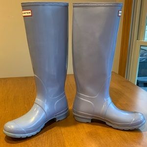 Grey Blue Tall Hunter Boots Size 9